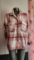 Oversize Dickere Hemdjacke Rosa Kariert Gr. S Rising