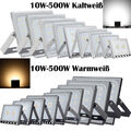 10W-1000W LED Fluter mit Bewegungsmelder mit Stecker Außen Strahler Flutlicht DE