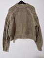 H&M Strickpullover Damen Mädchen dick kurz grün Gr. 36/38 S/M