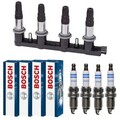 4x DELPHI Zündspule + 4x BOSCH Zündkerze Laser Platinum für Peugeot 407 6D_ 2.2