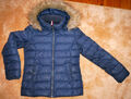 Tommy Hilfiger warme Damen Jacke Steppjacke Daunen Kapuze Blau Gr. 38 / M