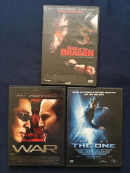 3 Jet Li DVDs - The One (FSK 16) - War (FSK 18) - Kiss of the Dragon (FSK 16)