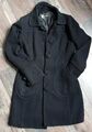 Only Damen Wolljacke Trenchcoat Parka Wollmantel Größe S Schwarz Retro Vintage 