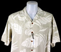 Tommy Bahama Herren 100% Seide Grau S/S LUXUS HAWAII HEMD - L - 48" - UVP 119€