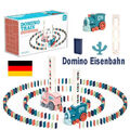 Domino Eisenbahn Dominosteine Elektronischer Zug bunte Bausteine Kinder Geschenk