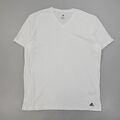 Adidas Herren T-Shirt Weiß XL Kurzarm Tee Baumwolle V-Ausschnitt