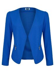 Damen Basic Blazer Elegant Businessjacke Sakko Anzug Jacke Royal Blau M 38