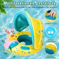 Baby Schwimmring mit Sonnendach Aufblasbar Schwimmreifen Schwimmen Babysitz Ring