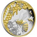 1 oz Niue Silbermünze Honigbiene Honey Bee - Teilvergoldet 2022 PP