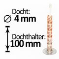 Dochthalter 100x4mm 2x Glasfaserdocht, Schmelzlicht drinnen/draußen, Wachsreste