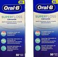 2x Oral B SuperFloss Zahnseide 2x 50 Fäden dicke Zahnspangen Zahnseide