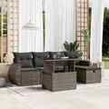 Gartenmöbel Sofa Garnitur Sitzgruppe Lounge 6-tlg. Schwarz Poly Rattan vidaXL