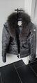 NICKELSON Jacke Damen wneu Echt-Pelz S M L 36 38 Anthrazit Silbergrau edel