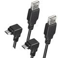 2 Stück 1,8m 90° USB Micro Kabel Ladekabel Datenkabel Samsung PS4 Xiaomi HUAWEI