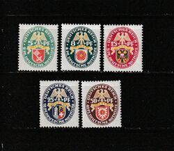 Deutsches Reich 430-434 postfrisch Nothilfe 1929 Wappen Bremen Lübeck  (RH9)