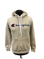 Champion Gr. S Hoodie Beige Logo Classic Herren Casual Sportswear D496