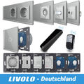 Livolo Glas Funk Touch Schalter Lichtschalter Steckdosen Wechselschalter in Grau