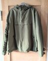 BW-Shop Windbreaker Hoodie Überzieh-Jacke Gr.5XL Oliv Kapuze warmes Fleecefutter