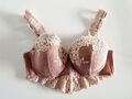 NUDE BH VON INTIMISSIMI MIT WEIßER SPITZE ROSEN STICKEREI GR.75E CUPS BÜGEL ROSÈ