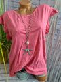 Esprit Shirt Bluse Kurzarm Damen Gr. XS bis XXL Rosa mit Volantarm (637) NEU 