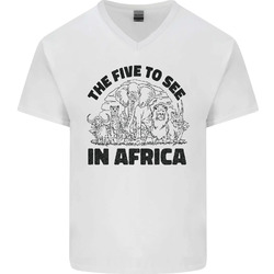 T-Shirt The Five Wild Animas to See in Africa Herren V-Ausschnitt Baumwolle