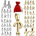 1 Kettenanhänger Buchstabe Alphabet Anhänger für Halskette Name Golden Silbern 