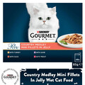 Gourmet Katzen-Nassfutter Perle Country Medley Mini Filets in Gelee - Multipacks