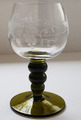 Stoelzle Wein Glas Olive Grüner Stiel & Boden Römerglas Handarbeit Vintage