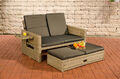 Polyrattan 2er Garten Sofa Couch Bank Liege ANCONA von CLP