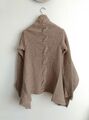 fina 100% Wolle Strickjacke Cardigan Poncho Cape Bolero Gr. 1 36 S beige