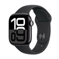 Apple Watch Series 10 GPS 42mm Aluminium Diamantschwarz Sportarmband Schwarz S/M