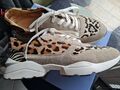 Maripe Damen Sneaker GR.41 Beige Braun Leo Print FELL neuwertig