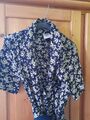 Laura Ashley Kleid Vintage blau-cremeweiß geblümt UK 12 (EU 38) Viskose