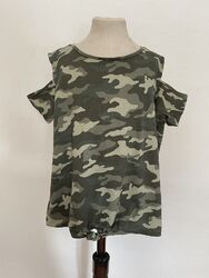 C&A Here&There Mädchen T-Shirt Off Shoulder Camouflage Gr. 146 152 