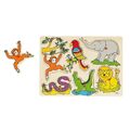 Goki 57862 - Zootiere, Tierstimmensteckpuzzle Tiere 6 Teile aus Holz NEU