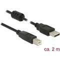 Delock USB-Kabel USB 2.0 USB-A Stecker, USB-B Stecker 2.00 m Schwarz mit