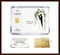 1g Gramm Gold Barren in Motiv Box  "Wedding Love" tolles Geschenk zur Hochzeit