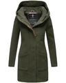 Damen Parka Trenchcoat Übergangs Mantel lang Forest Green 2XL V452 R5-B