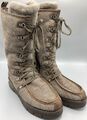 GEOX Boots Lammfellstiefel Winterstiefel taupe Gr. 41 Damen