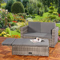 Gartenmöbel Sitzgruppe Sofa Möbel Lounge Rattan Sitzgarnitur Gartenset Tisch Set