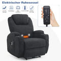 Elektrischer Relaxsessel Fernsehsessel +Massage Heizfunktion Dicker Leinenbezug