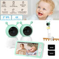 BOIFUN Babyphone mit 2 Kameras App Split-Screen-Anzeige PTZ 355° mit Halterung