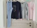  4 tlg. Set f. Mädchen 3 Longsleeves & Jeggins Baumwolle Gr. 146- 152, wie neu