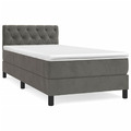 Boxspringbett Mit Matratze Dunkelgrau 80X200 Cm Samt