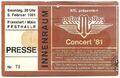 Peter Maffay   In Concert 1981 Frankfurt  Ticket / Konzertkarte / Eintrittskarte