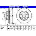 2x ATE 24.0112-0175.1 Bremsscheibe für AUDI TT 8J3 8J9 Bremsscheiben