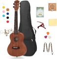 23 Zoll Konzert Ukulele Erwachsene Kinder Ukulele Set mit Tasche (Braun)