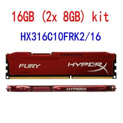 HyperX FURY 16GB Kit 2x 8GB HX316C10FRK2/16 DDR3 1600MHz 240Pin PC3 RAM DE