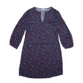 Boden Star Print Schichtkleid blau langärmelig knielang Damen UK 10