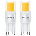 2 x Philips LED COB Stiftsockellampe 2W =25W G9 klar 220lm Kapsel warmweiß 2700K